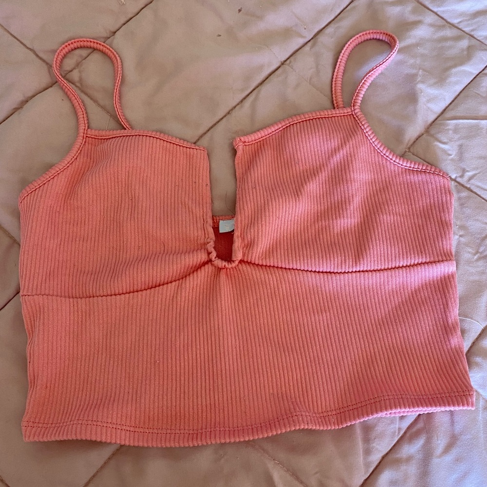 Blush Peach Ribbed Top